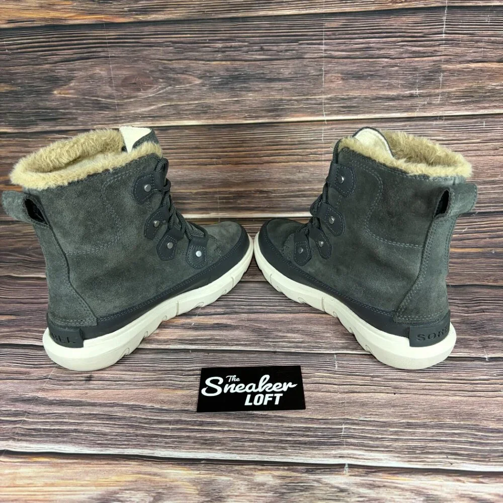 Sorel Women's Explorer II‎ Joan Waterproof Gray Suede Winter Boots Size 6
